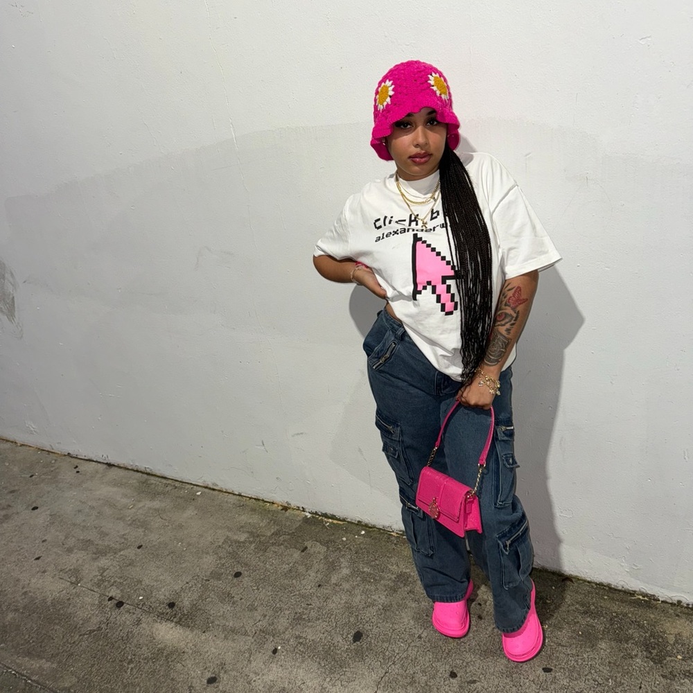 Pink balenciaga croc boots